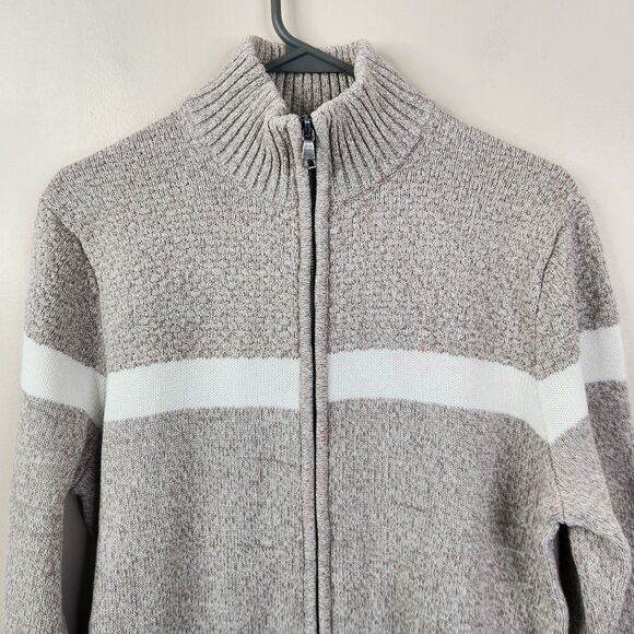 Banana Republic Factory Mens Mock Neck Full Zip Cotton Sweater Medium - Picture 2 of 6